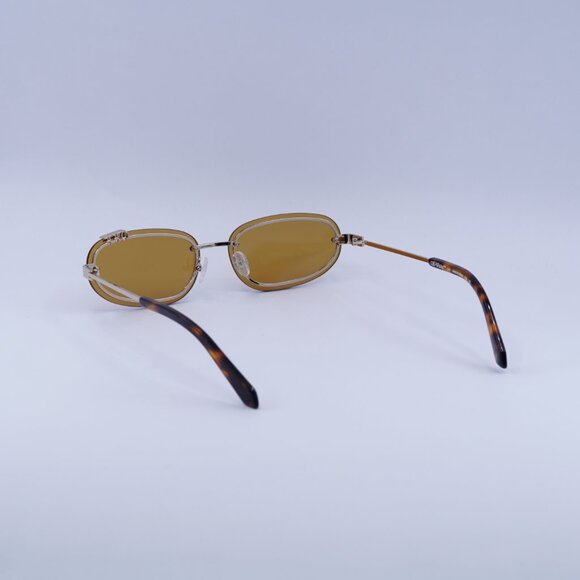 Off-White OERI13M MIAMI 7662 Sunglasses Gold Oval Frame, Caramel Lenses main image 6